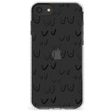 Boob Pattern (Black) Slim TPU Phone Case for iPhone SE 8 7 Plus