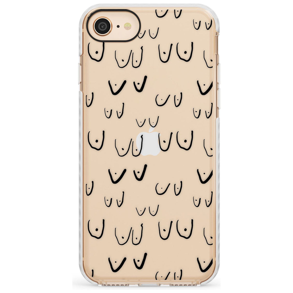 Boob Pattern (Black) Slim TPU Phone Case for iPhone SE 8 7 Plus