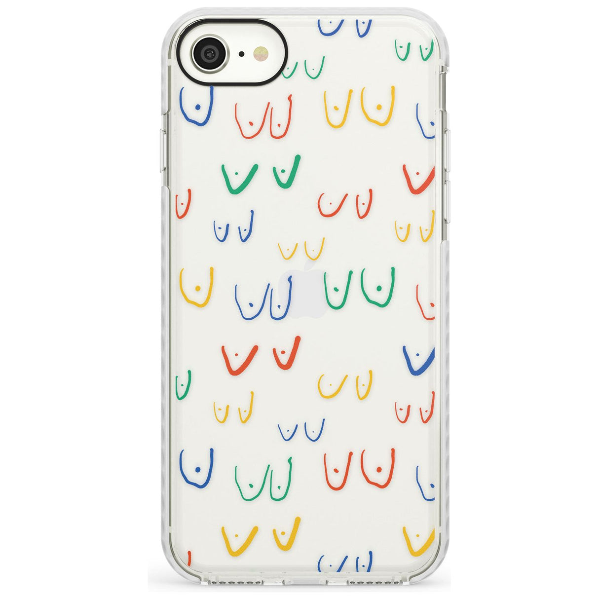 Boob Pattern (Mixed Colours) Slim TPU Phone Case for iPhone SE 8 7 Plus