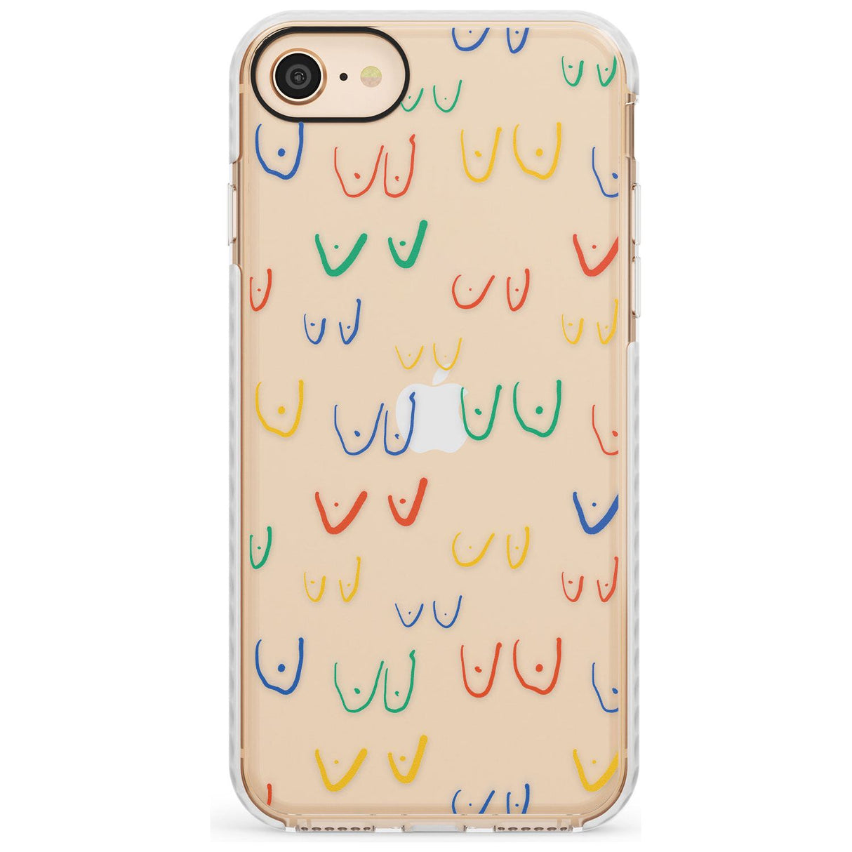 Boob Pattern (Mixed Colours) Slim TPU Phone Case for iPhone SE 8 7 Plus