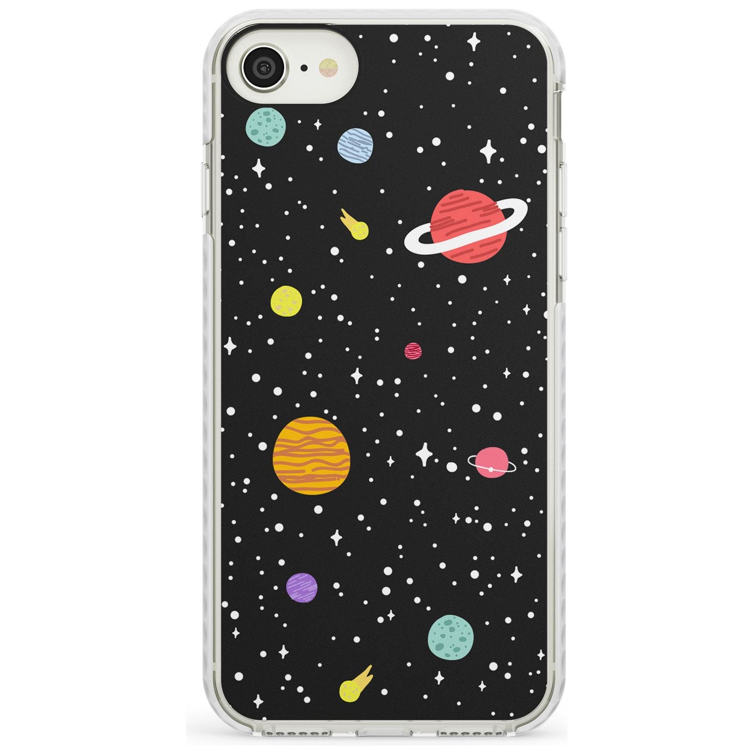 Cute Cartoon Planets Impact Phone Case for iPhone SE 8 7 Plus