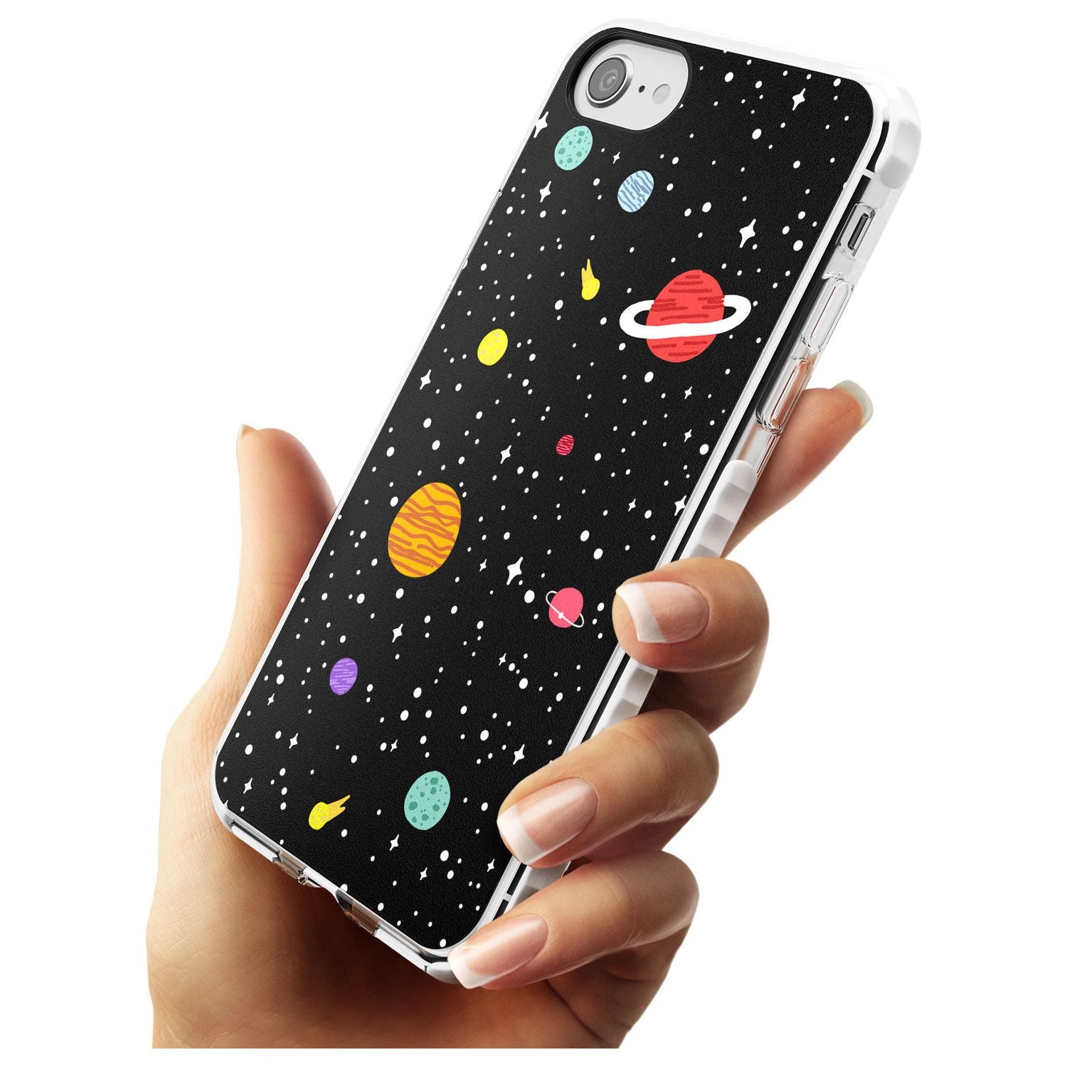 Cute Cartoon Planets Impact Phone Case for iPhone SE 8 7 Plus