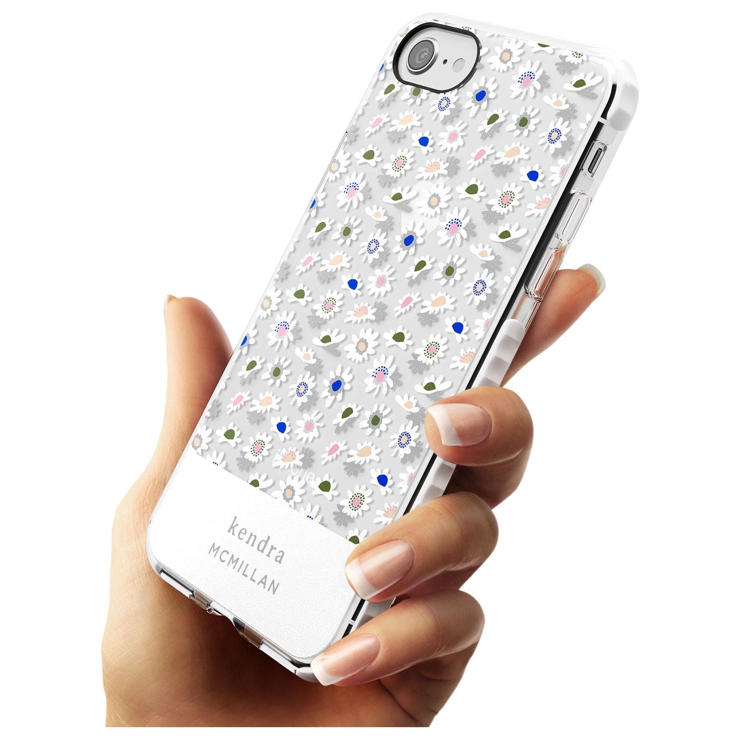 Grey & White Daisies Floral Design iPhone Case   Custom Phone Case - Case Warehouse
