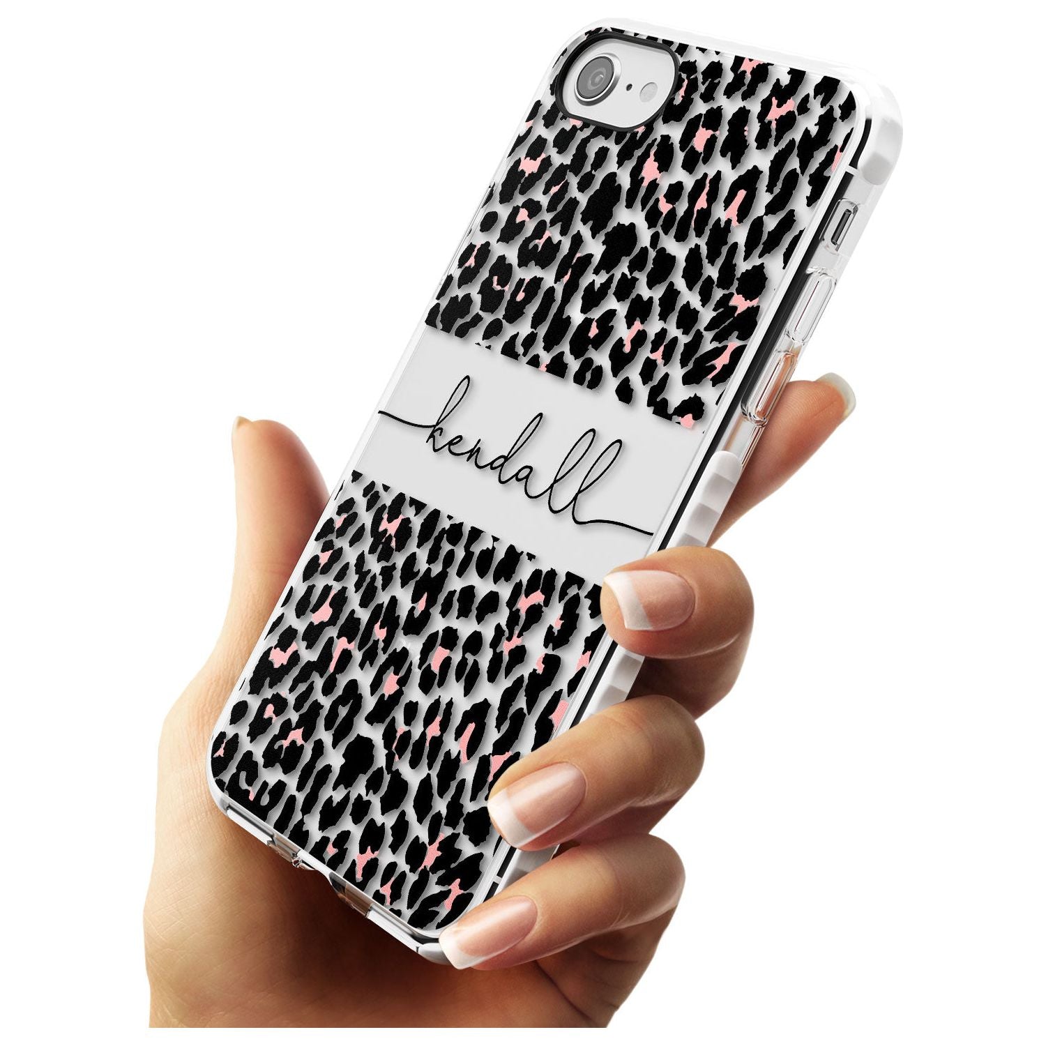 Custom Pink & Cursive Leopard Spots iPhone Case   Custom Phone Case - Case Warehouse