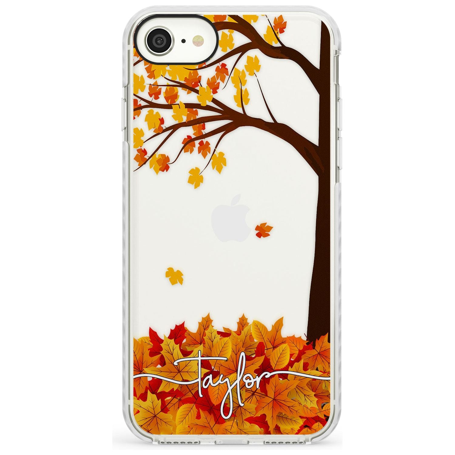 Personalised Autumn Leaves Impact Phone Case for iPhone SE 8 7 Plus