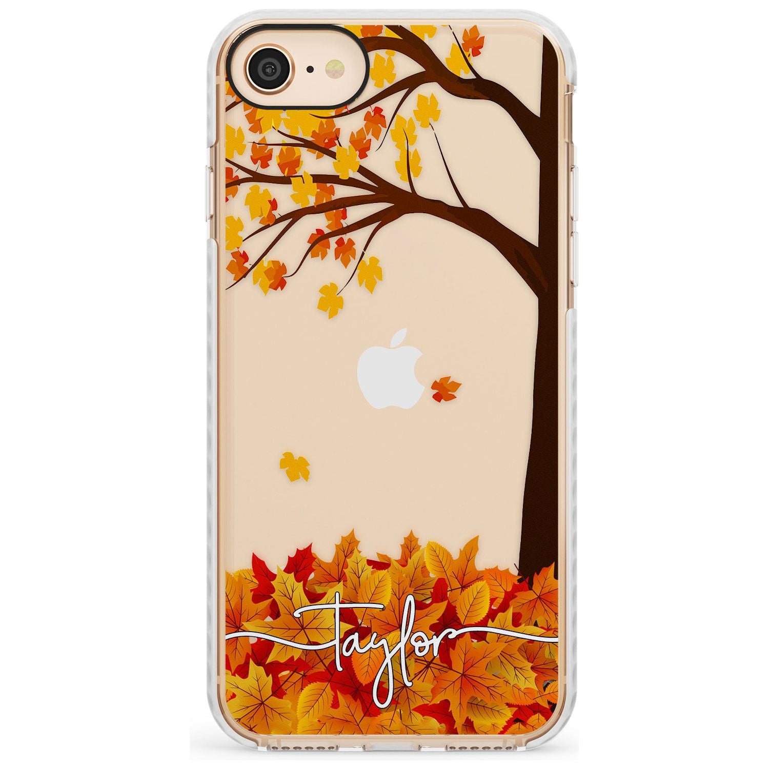 Personalised Autumn Leaves Impact Phone Case for iPhone SE 8 7 Plus
