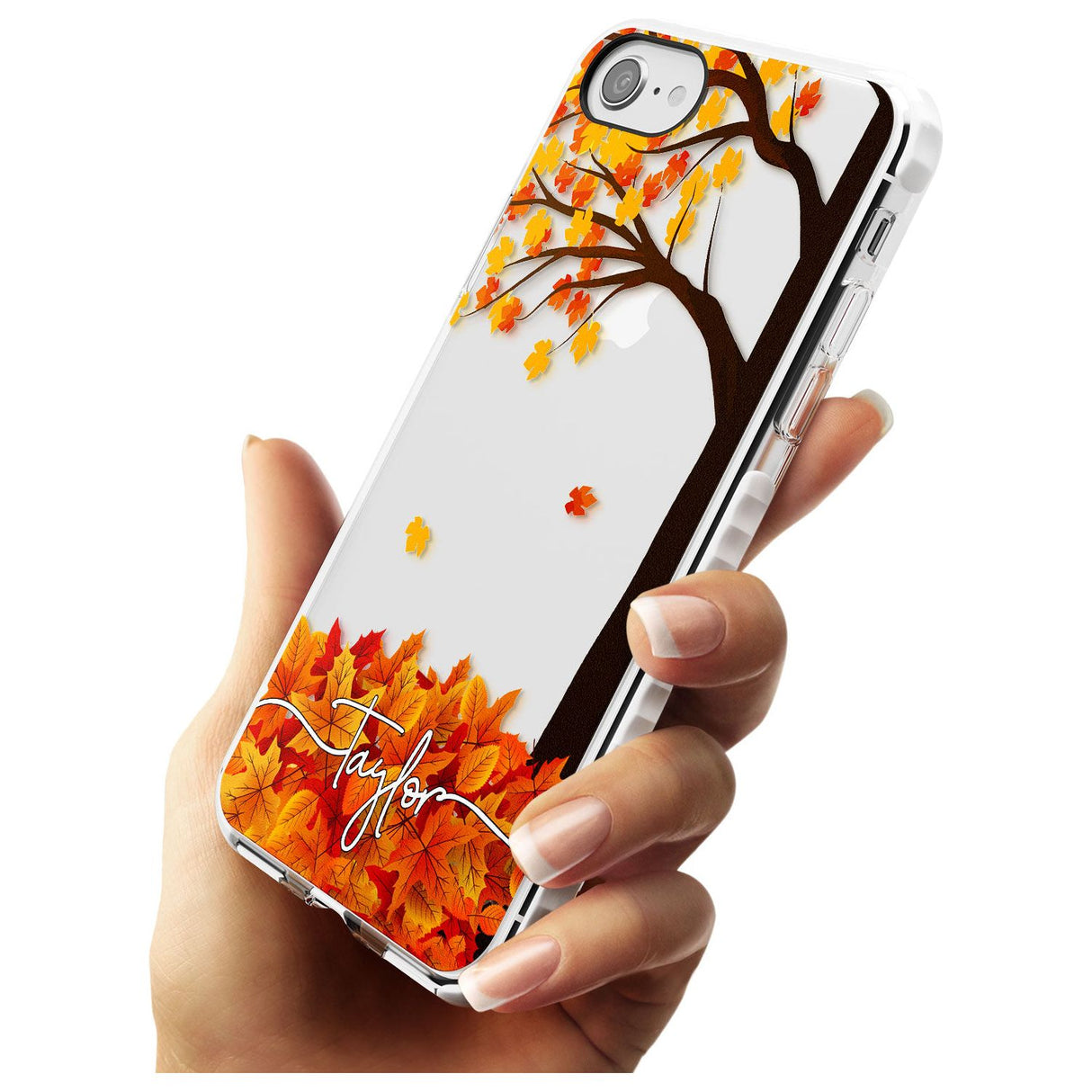 Personalised Autumn Leaves Impact Phone Case for iPhone SE 8 7 Plus