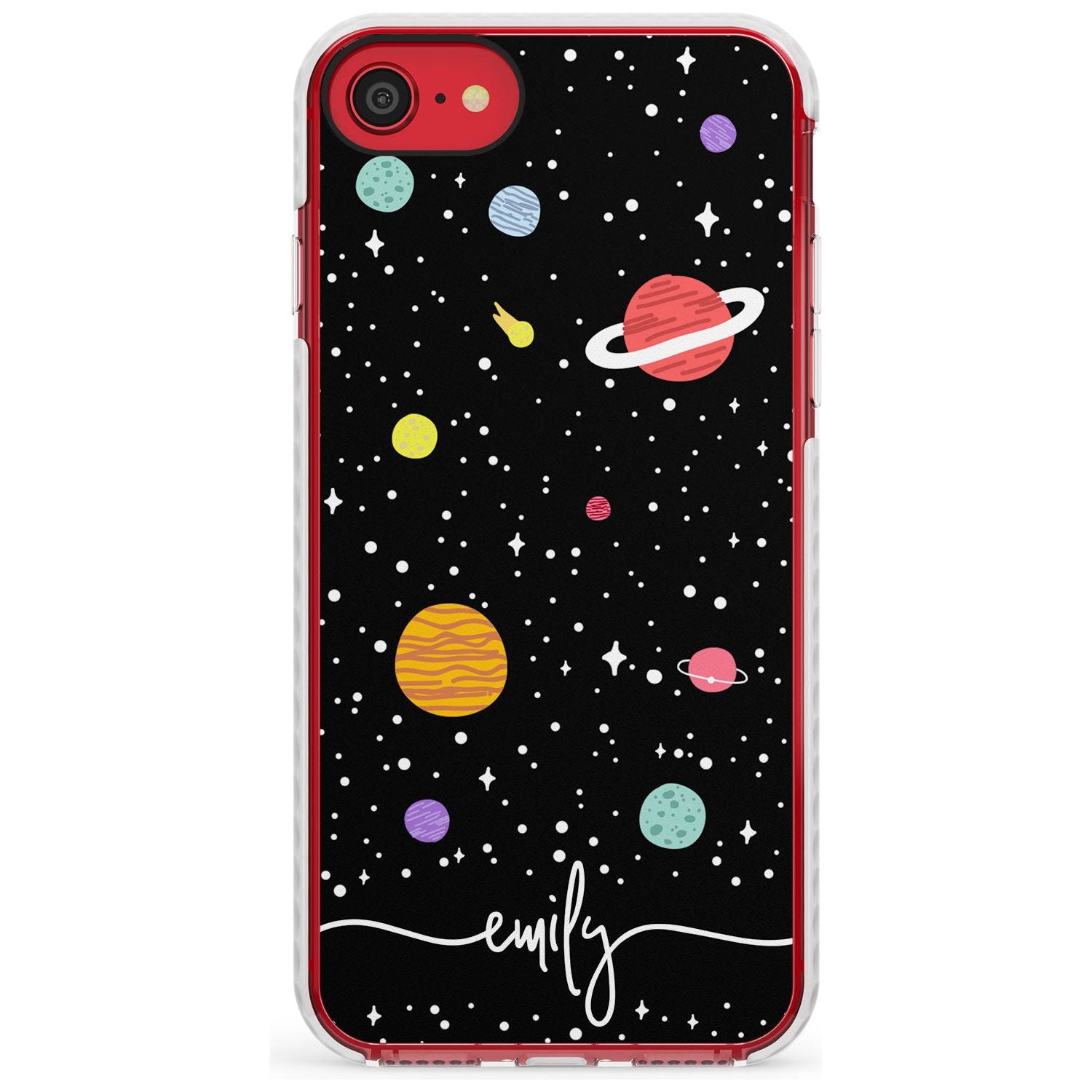 Custom Cute Cartoon Planets Slim TPU Phone Case for iPhone SE 8 7 Plus
