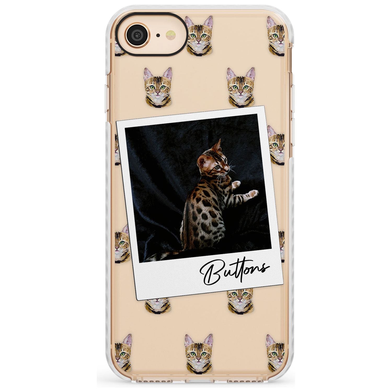 Personalised Bengal Cat Photo Impact Phone Case for iPhone SE 8 7 Plus
