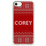 Personalised Red Christmas Knitted Jumper Impact Phone Case for iPhone SE 8 7 Plus