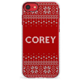 Personalised Red Christmas Knitted Jumper Impact Phone Case for iPhone SE 8 7 Plus