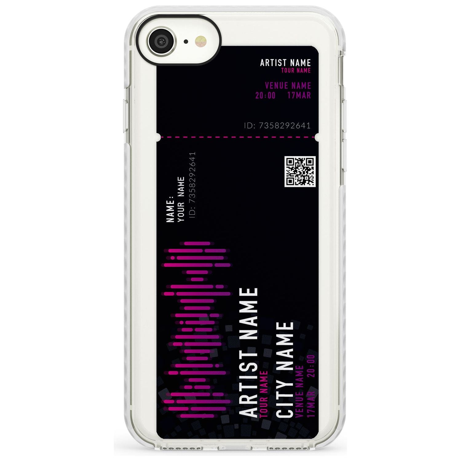Personalised Concert Ticket Impact Phone Case for iPhone SE 8 7 Plus