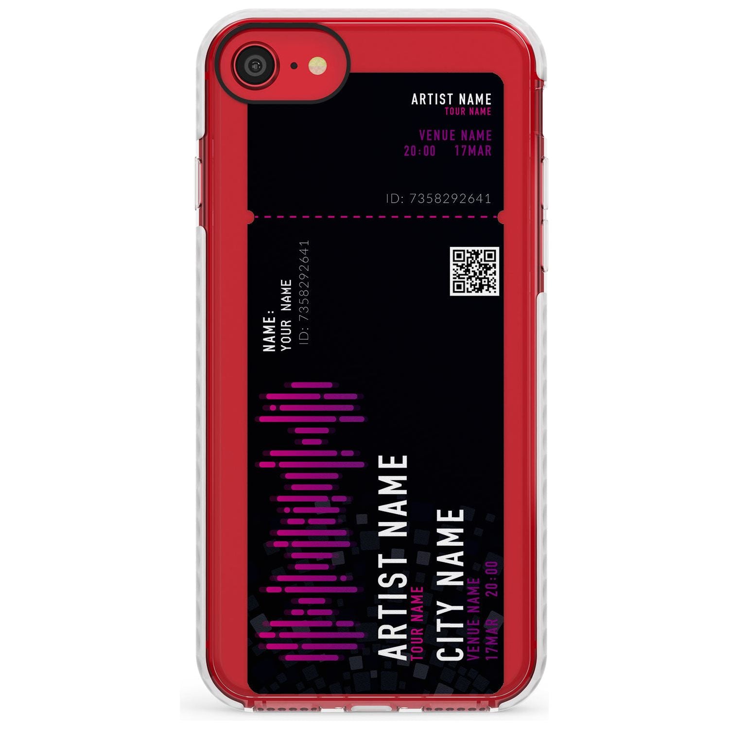 Personalised Concert Ticket Impact Phone Case for iPhone SE 8 7 Plus