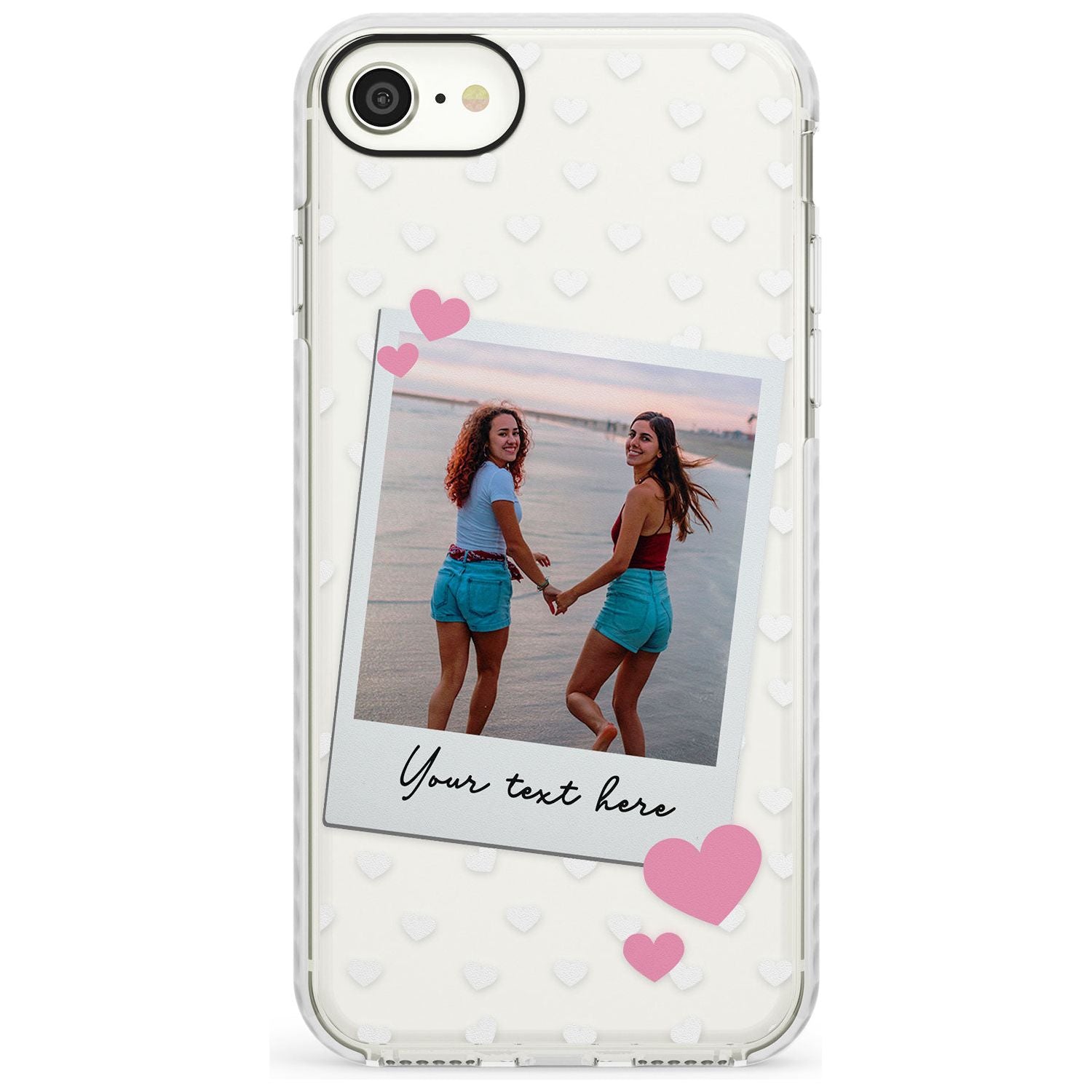 Instant Film & Hearts Slim TPU Phone Case for iPhone SE 8 7 Plus
