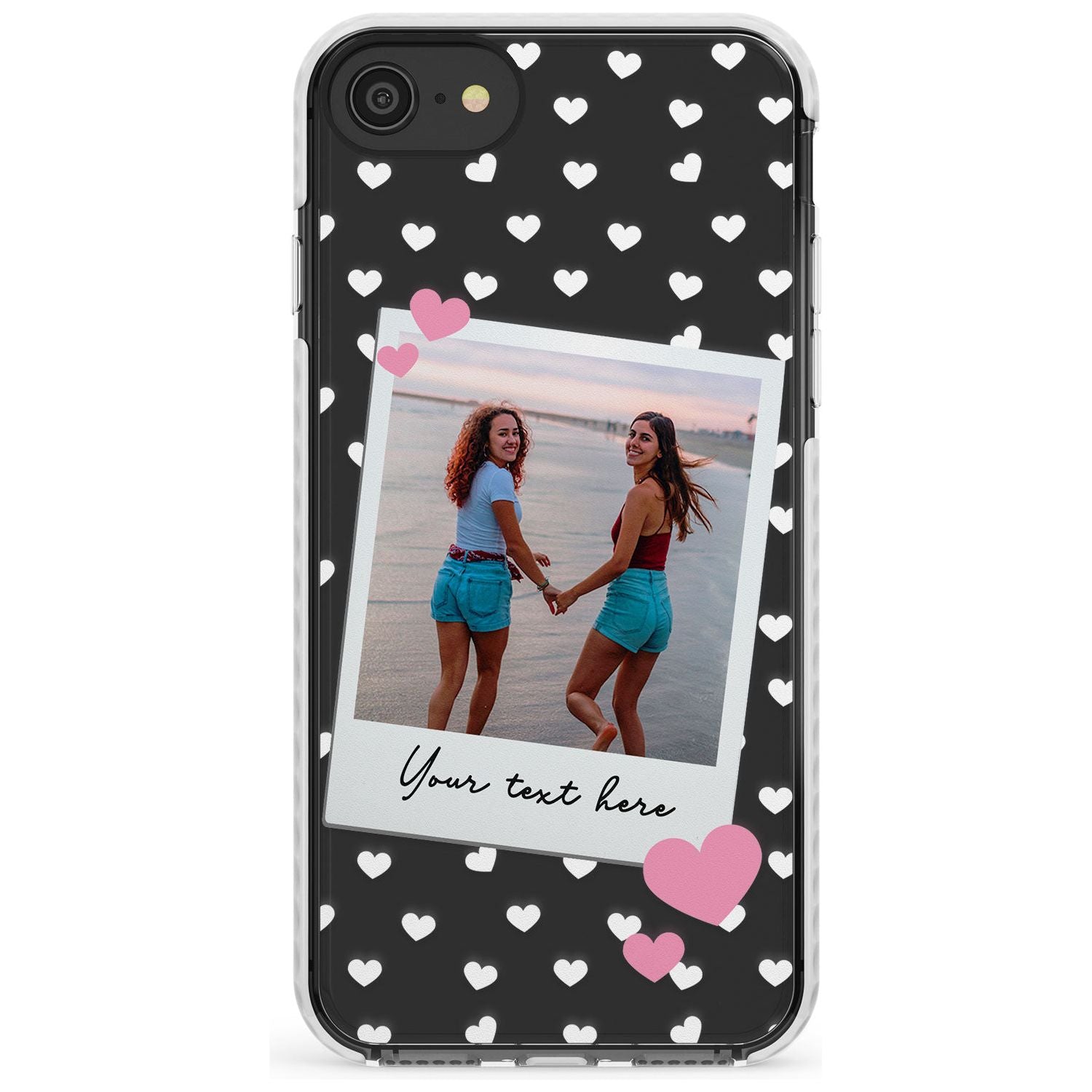 Instant Film & Hearts Slim TPU Phone Case for iPhone SE 8 7 Plus