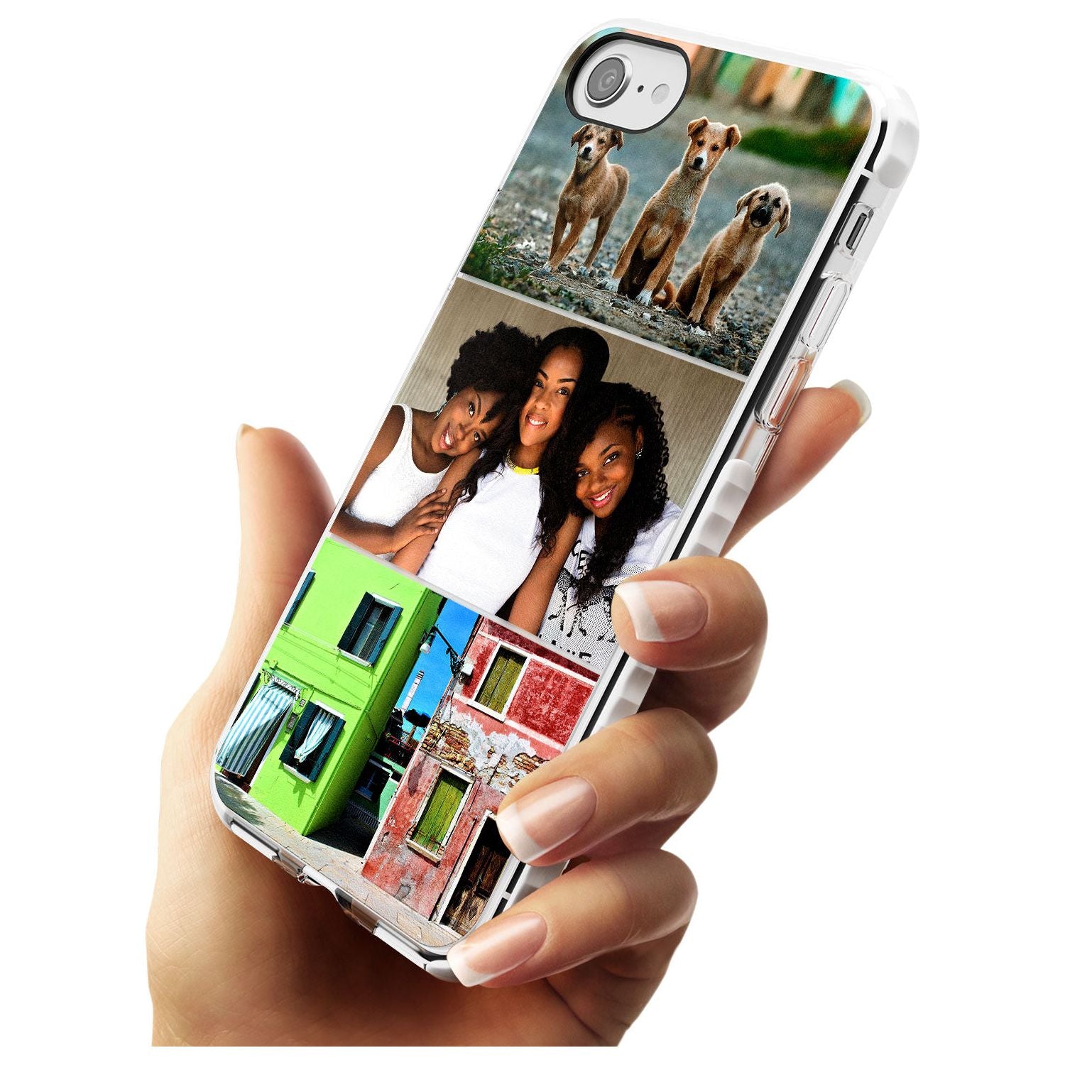 3 Photo Grid  Slim TPU Phone Case for iPhone SE 8 7 Plus