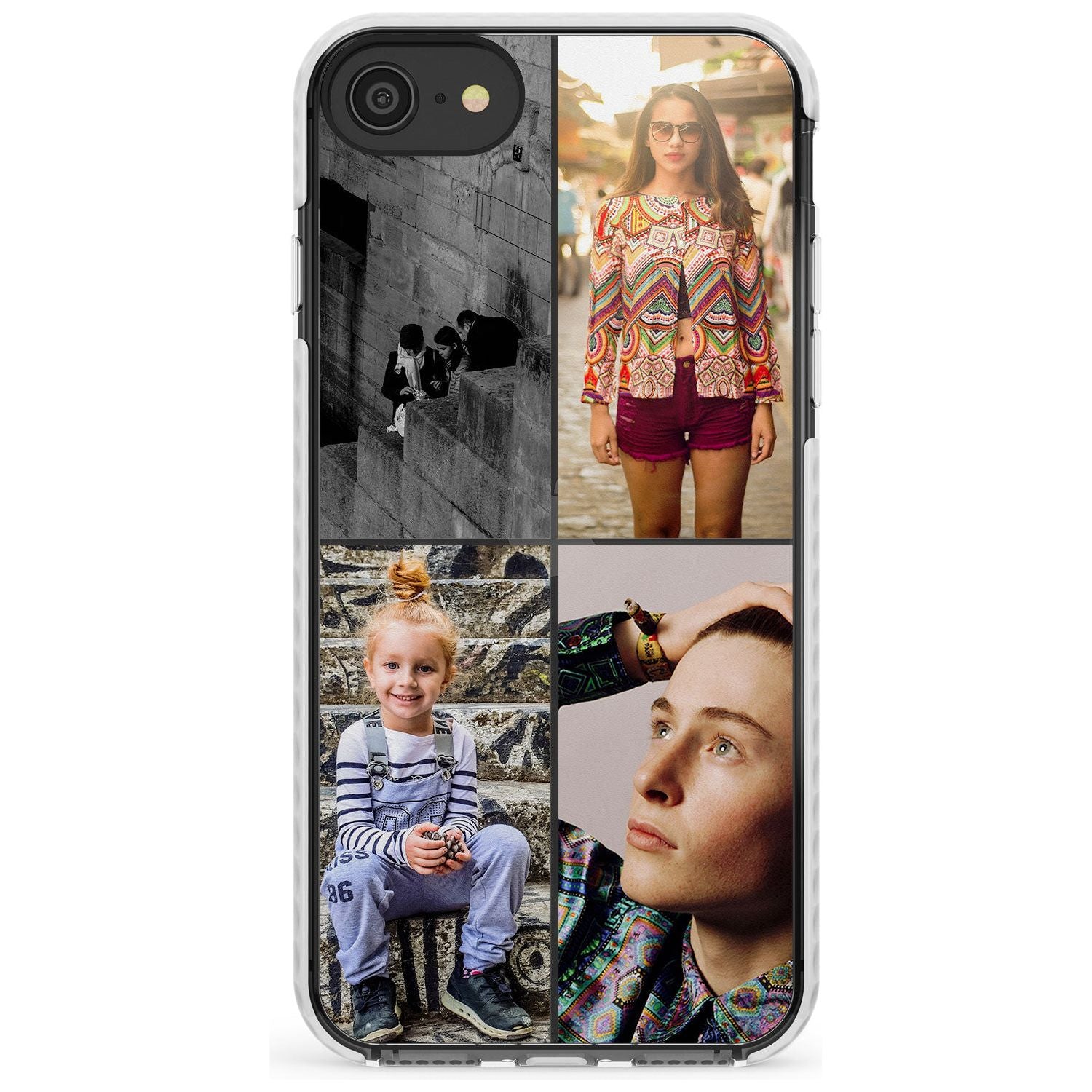 4 Photo Grid  Slim TPU Phone Case for iPhone SE 8 7 Plus