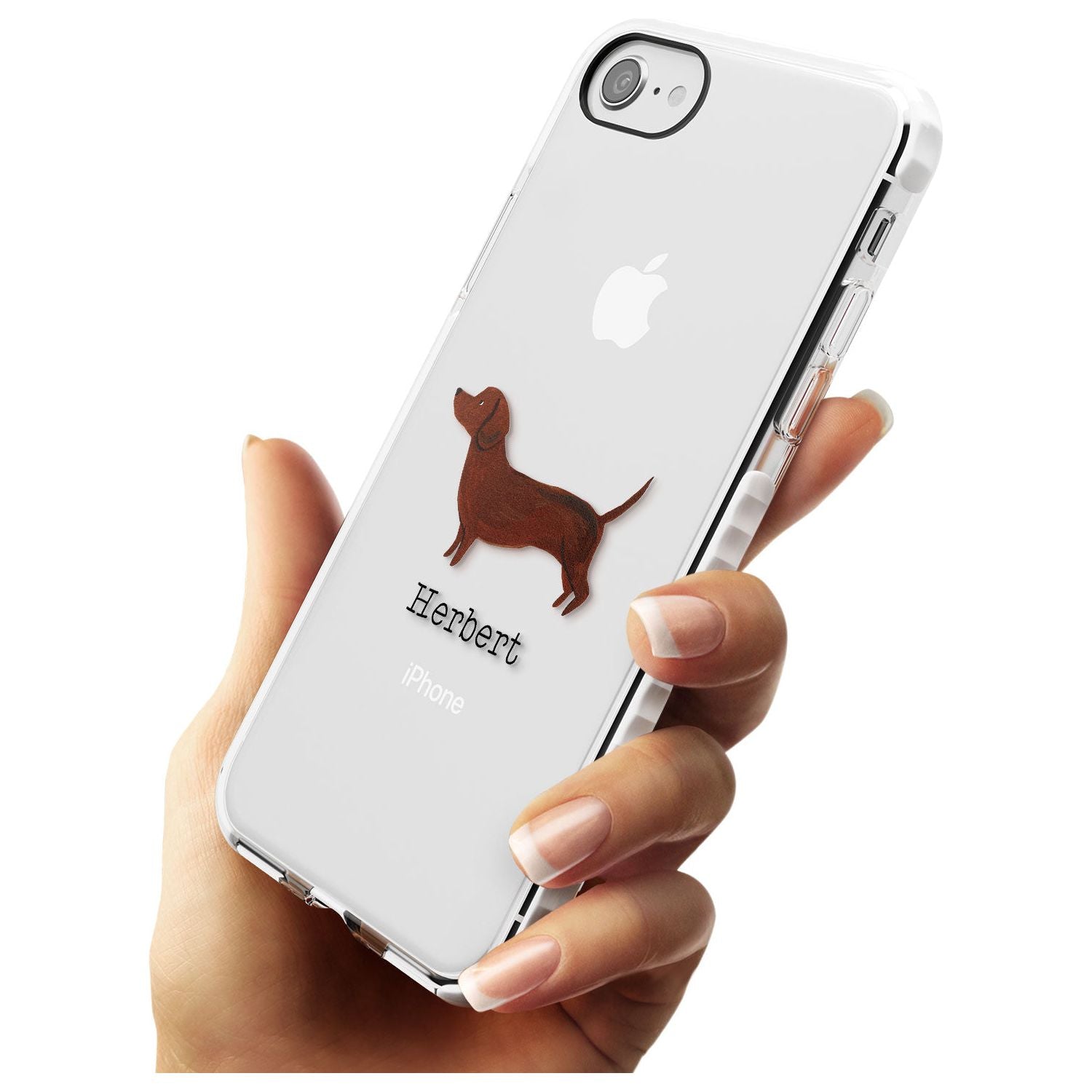 Hand Painted Sausage Dog Impact Phone Case for iPhone SE 8 7 Plus