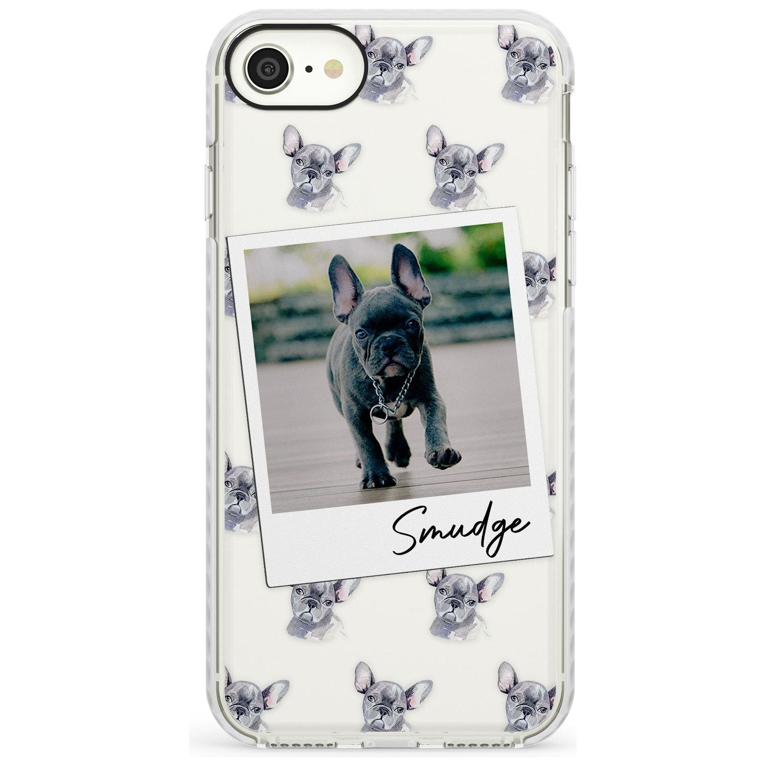 French Bulldog, Grey - Custom Dog Photo Slim TPU Phone Case for iPhone SE 8 7 Plus