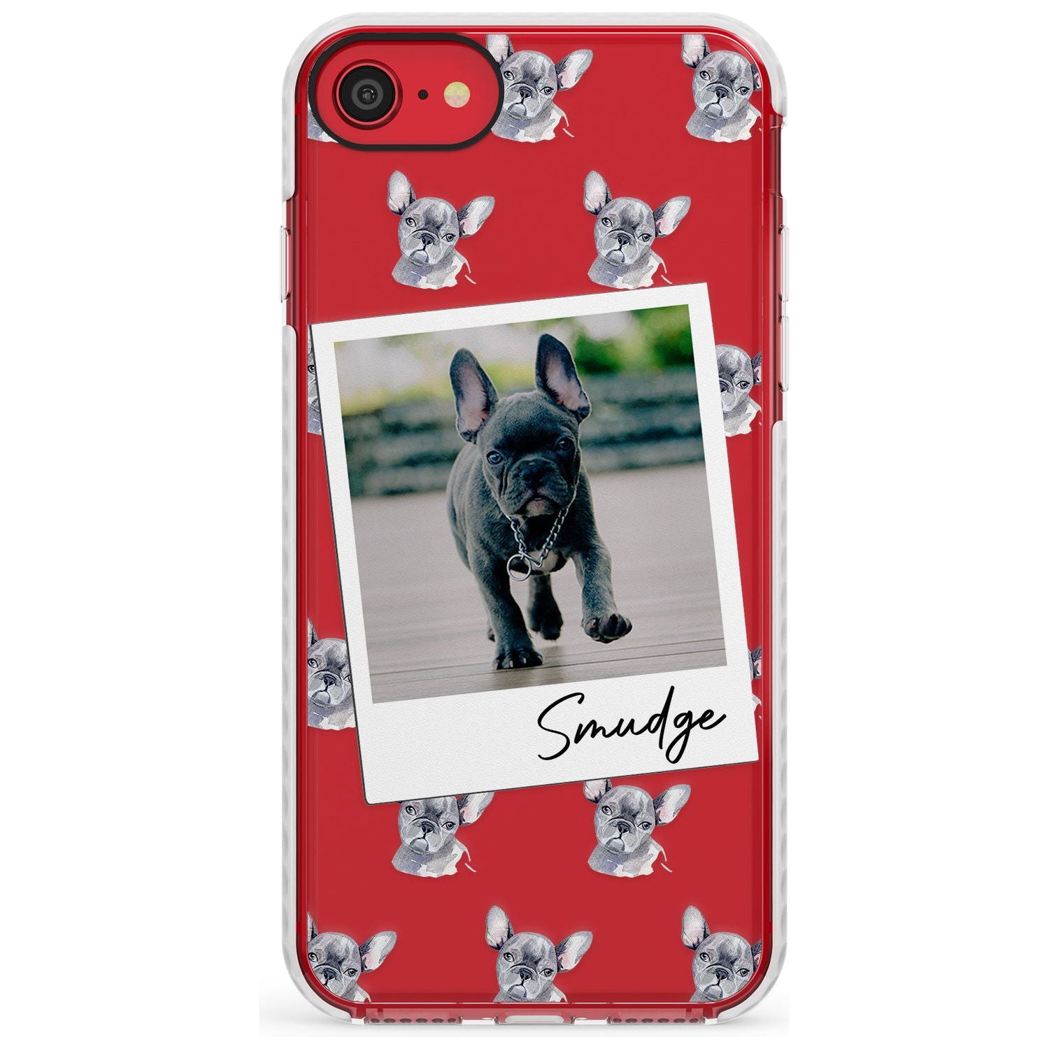 French Bulldog, Grey - Custom Dog Photo Slim TPU Phone Case for iPhone SE 8 7 Plus