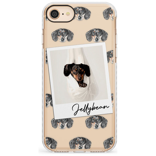 Dachshund, Black- Custom Dog Photo Slim TPU Phone Case for iPhone SE 8 7 Plus