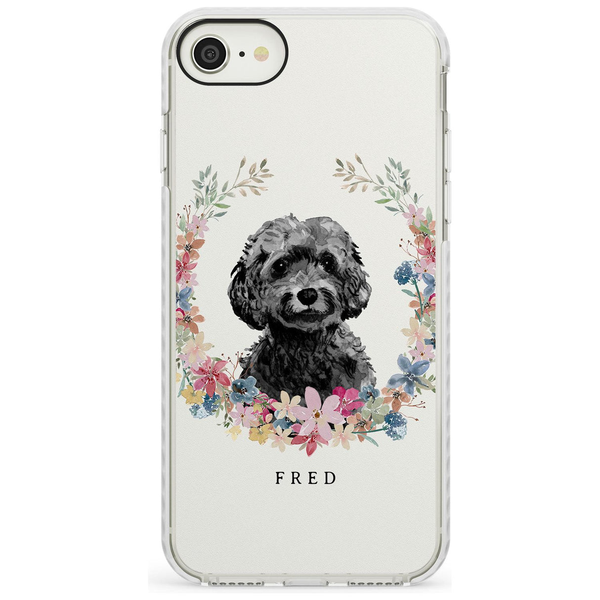 Black Cockapoo - Watercolour Dog Portrait Impact Phone Case for iPhone SE 8 7 Plus