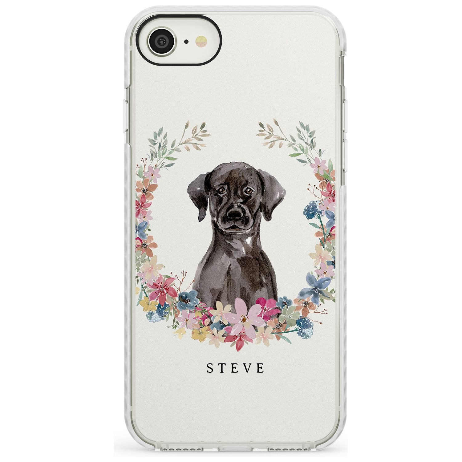 Black Lab Watercolour Dog Portrait Impact Phone Case for iPhone SE 8 7 Plus