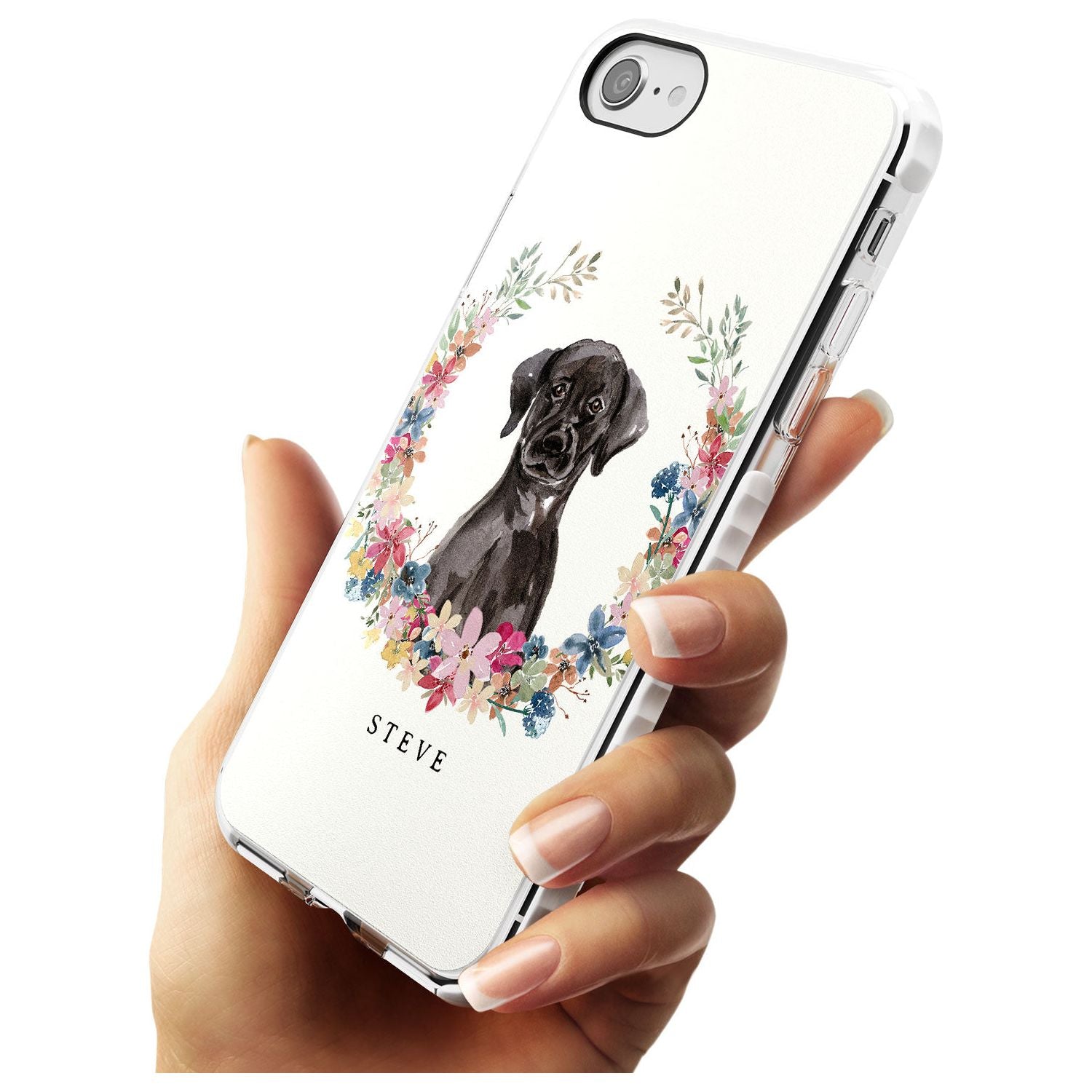 Black Lab Watercolour Dog Portrait Impact Phone Case for iPhone SE 8 7 Plus