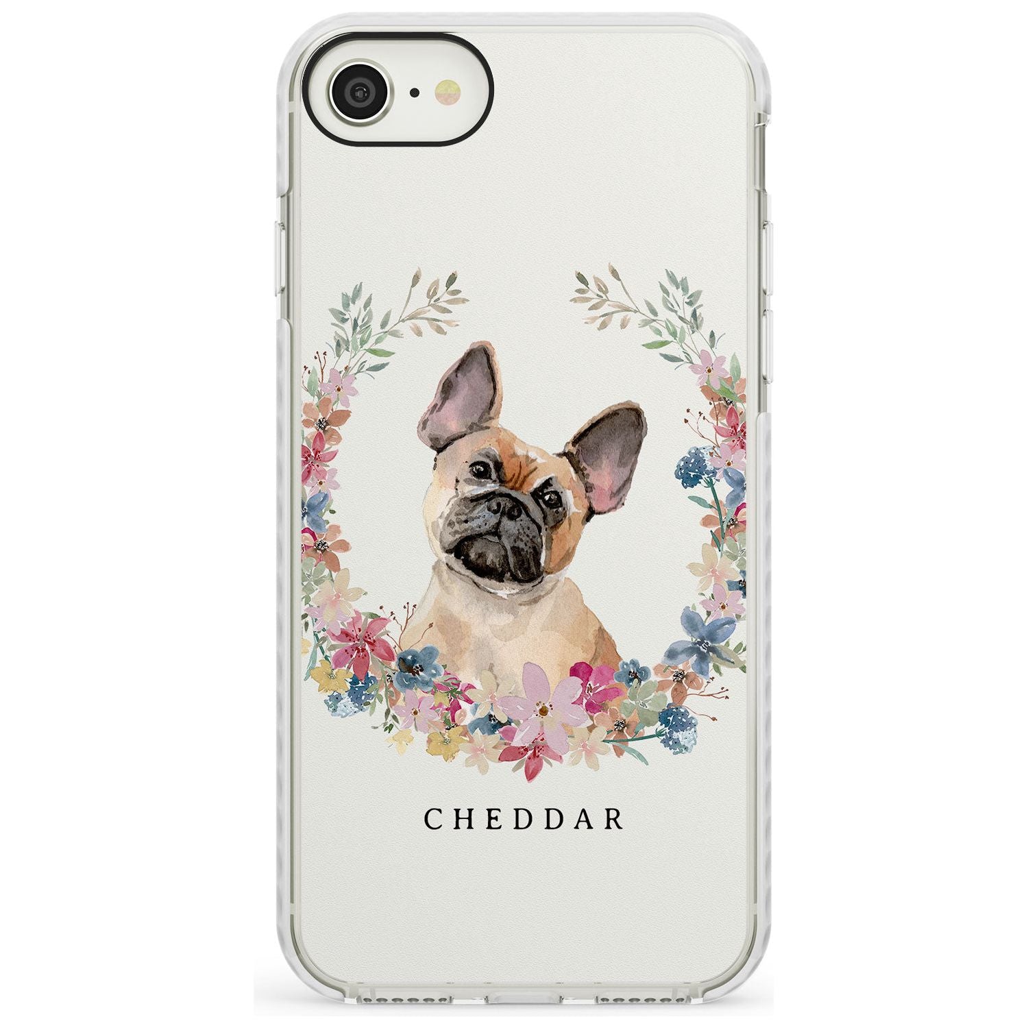 Tan French Bulldog Watercolour Dog Portrait Impact Phone Case for iPhone SE 8 7 Plus