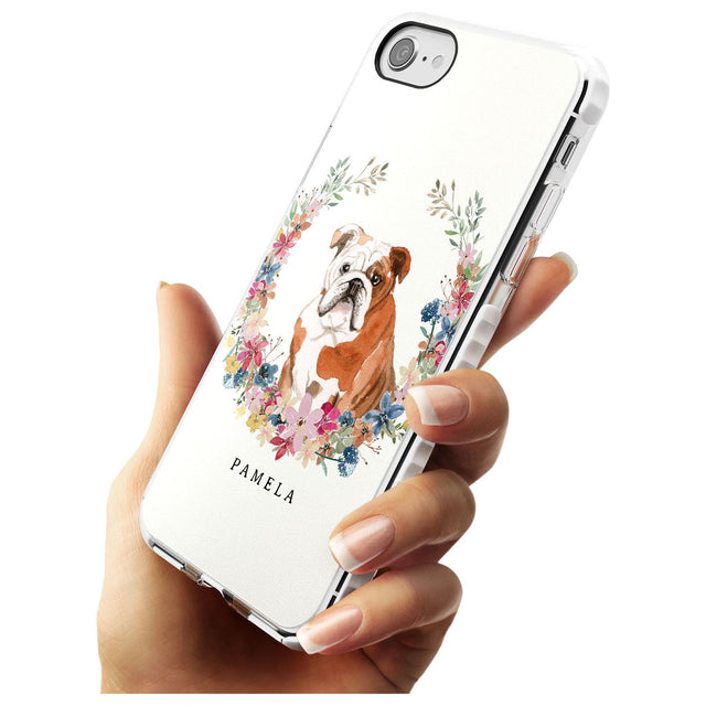 English Bulldog - Watercolour Dog Portrait Impact Phone Case for iPhone SE 8 7 Plus