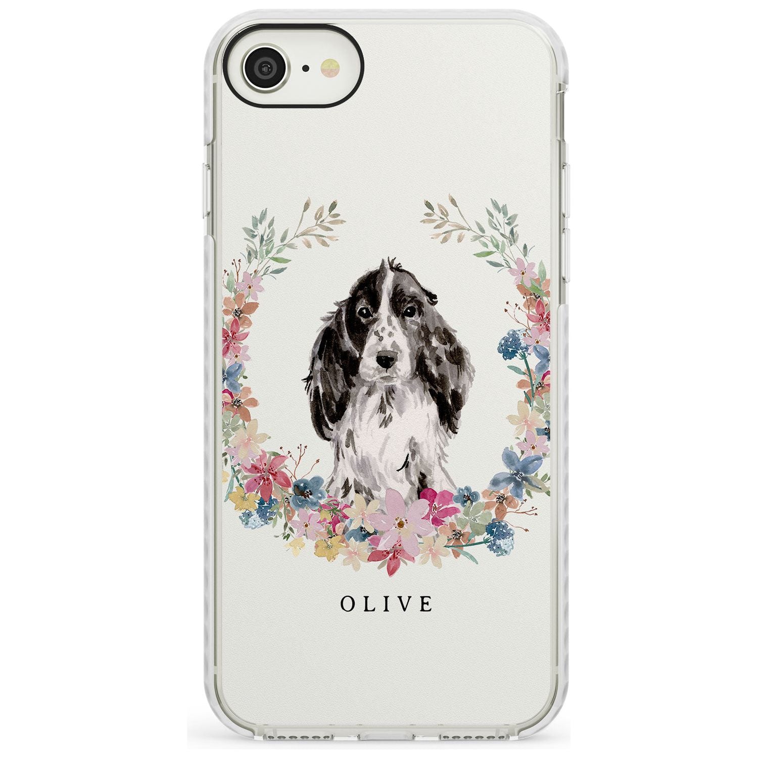 Black Cocker Spaniel - Watercolour Dog Portrait Impact Phone Case for iPhone SE 8 7 Plus