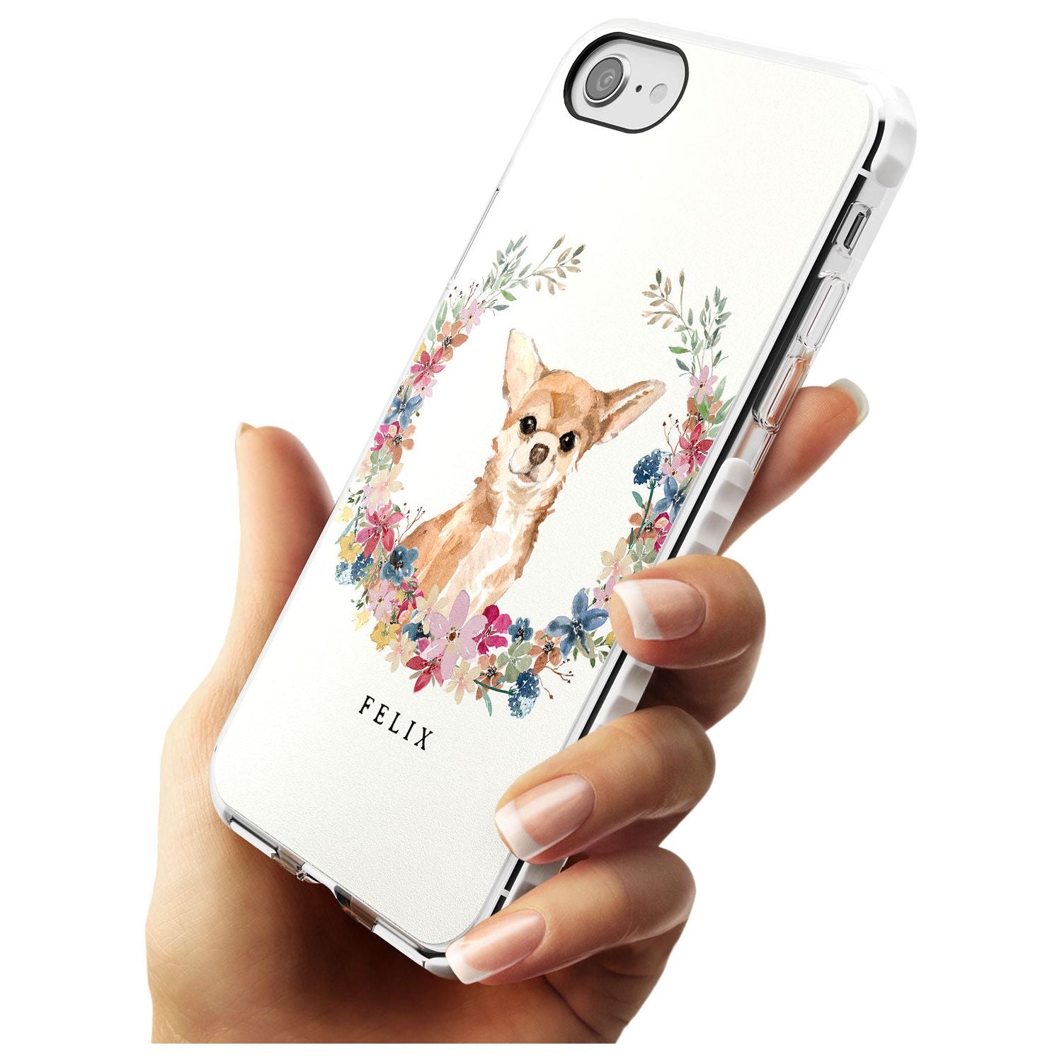 Chihuahua - Watercolour Dog Portrait Impact Phone Case for iPhone SE 8 7 Plus
