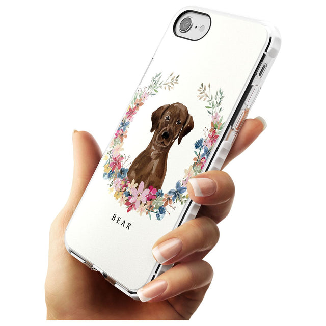 Chocolate Lab - Watercolour Dog Portrait Impact Phone Case for iPhone SE 8 7 Plus