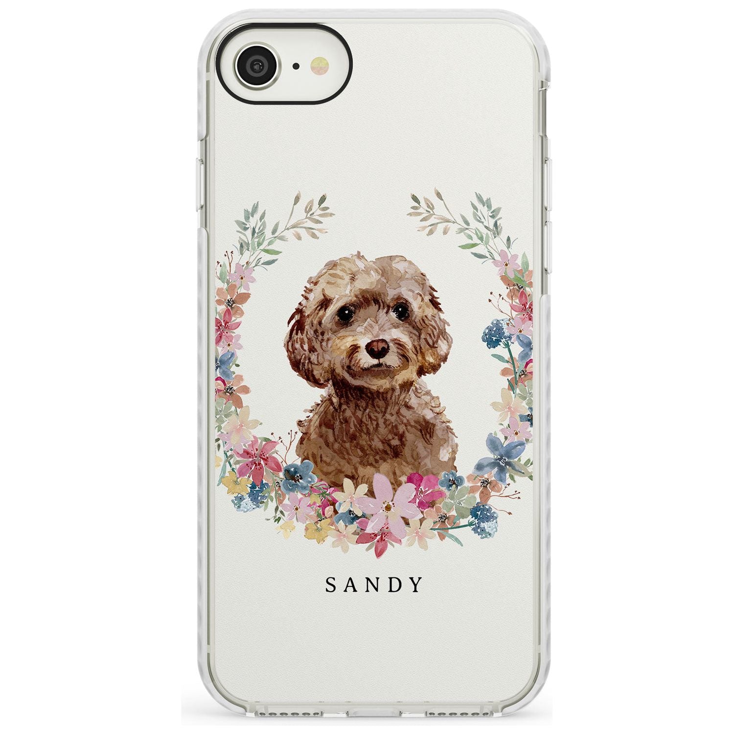 Brown Cockapoo - Watercolour Dog Portrait Impact Phone Case for iPhone SE 8 7 Plus