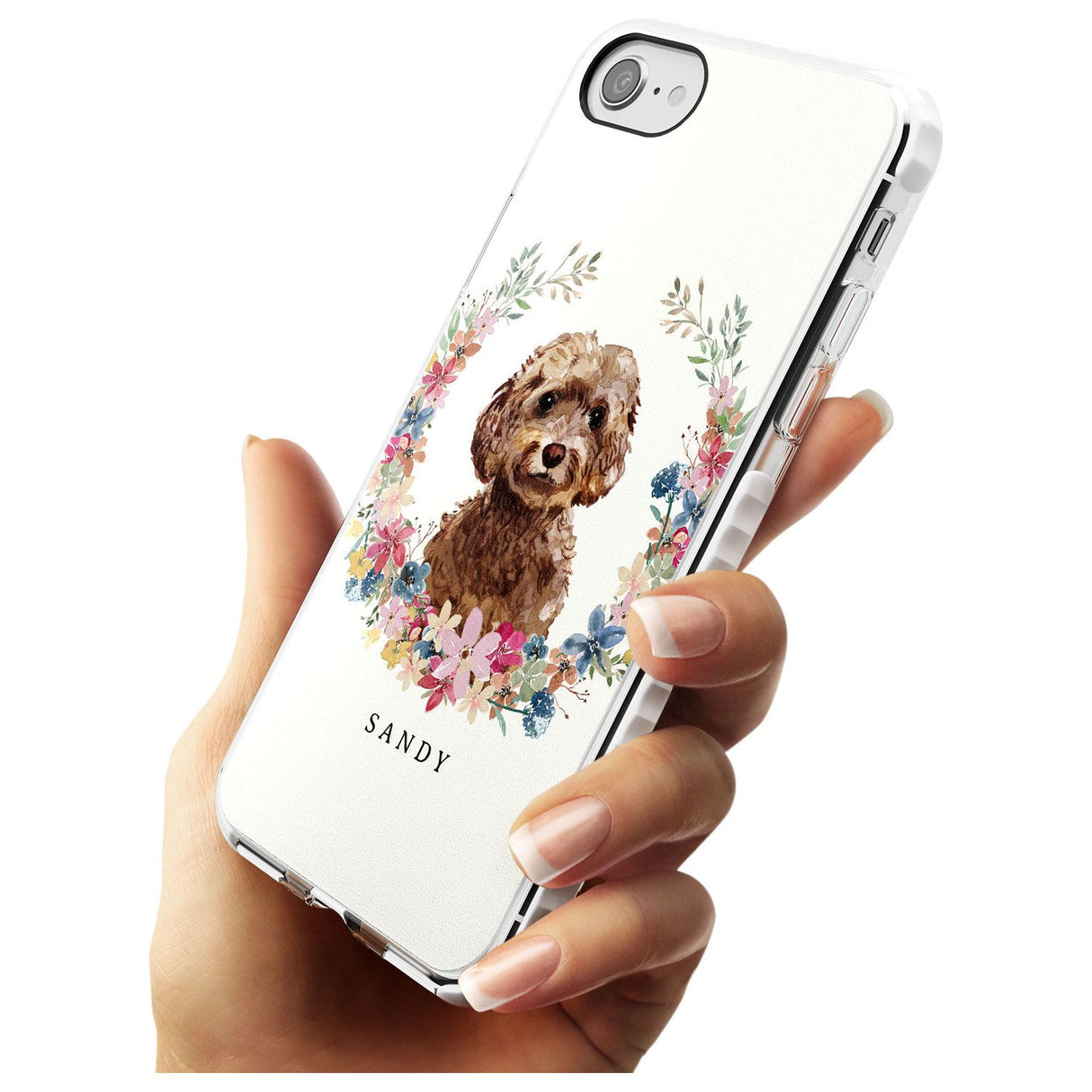 Brown Cockapoo - Watercolour Dog Portrait Impact Phone Case for iPhone SE 8 7 Plus