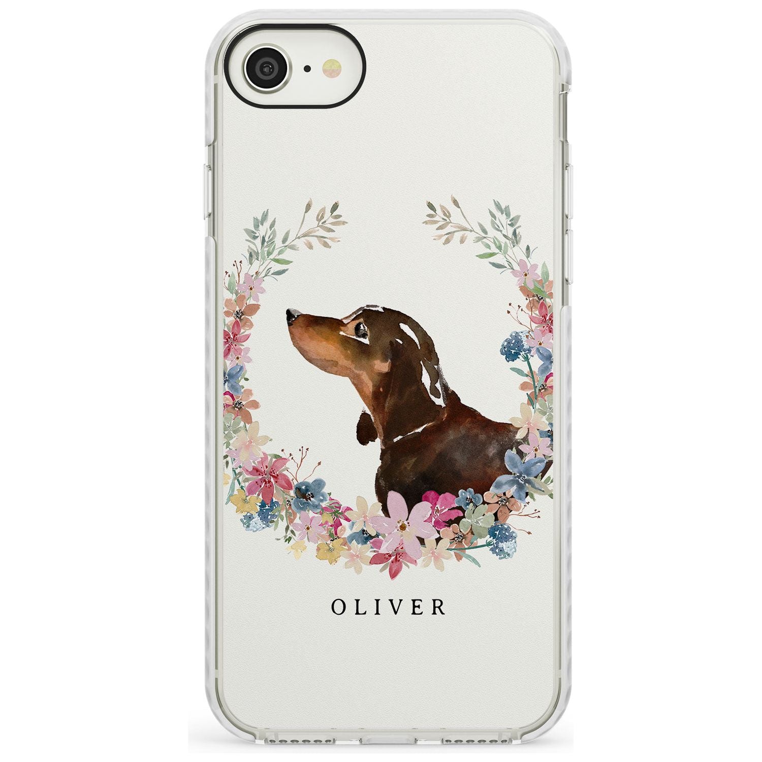 Black & Tan Dachshund - Watercolour Dog Portrait Impact Phone Case for iPhone SE 8 7 Plus