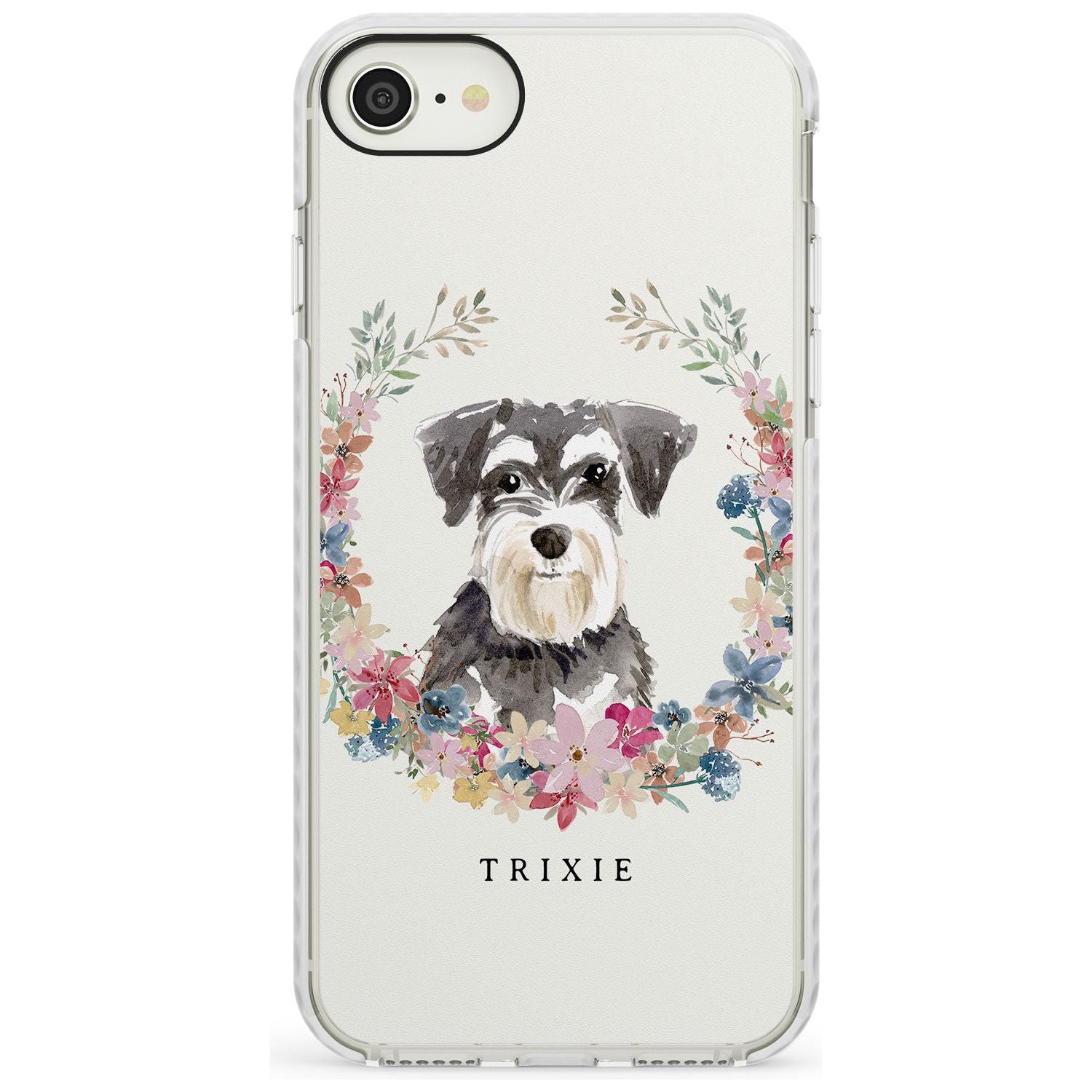 Miniature Schnauzer - Watercolour Dog Portrait Impact Phone Case for iPhone SE 8 7 Plus