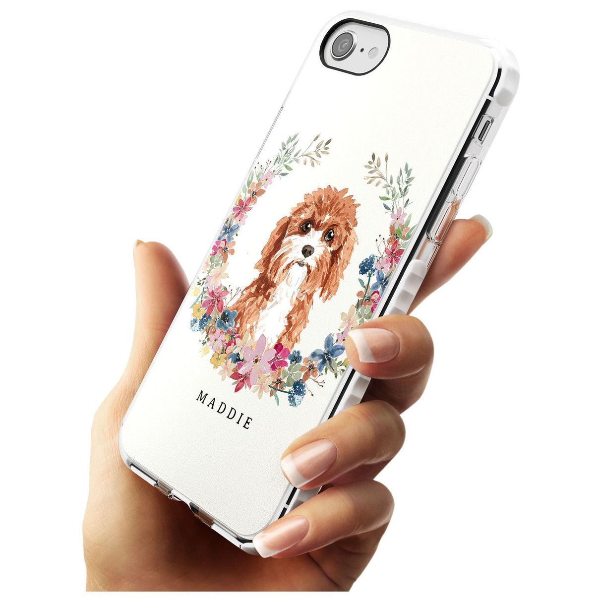 Cavapoo - Watercolour Dog Portrait Impact Phone Case for iPhone SE 8 7 Plus