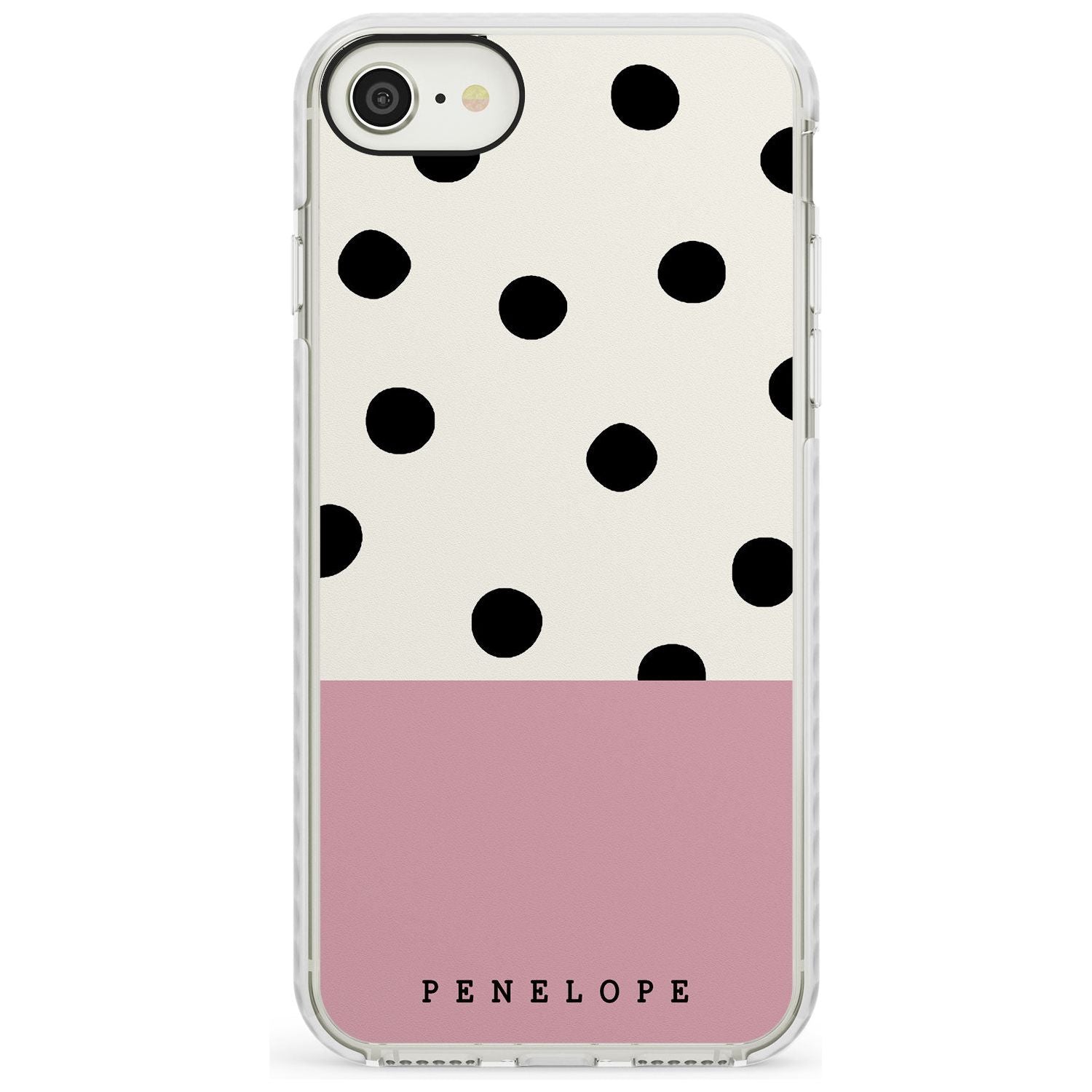 Pink Border Polka Dot iPhone Case  Impact Case Custom Phone Case - Case Warehouse