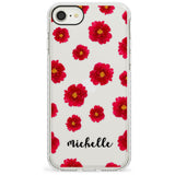 Red Peonies & Cursive iPhone Case  Impact Case Custom Phone Case - Case Warehouse