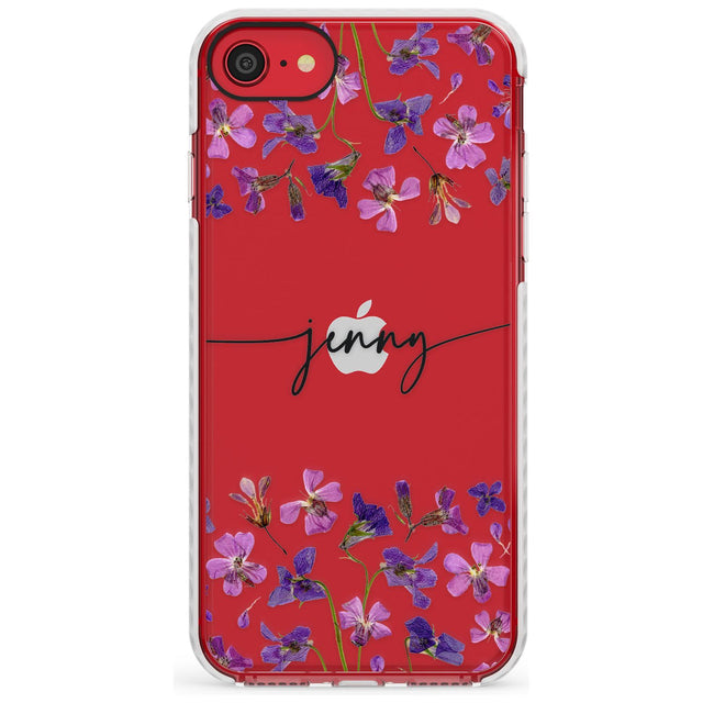 Custom Violet Flowers Slim TPU Phone Case for iPhone SE 8 7 Plus