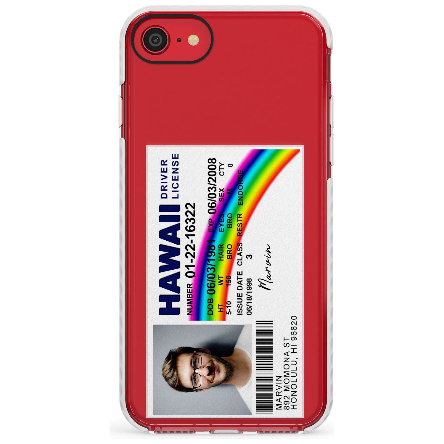 Personalised Hawaii Driving License Impact Phone Case for iPhone SE 8 7 Plus