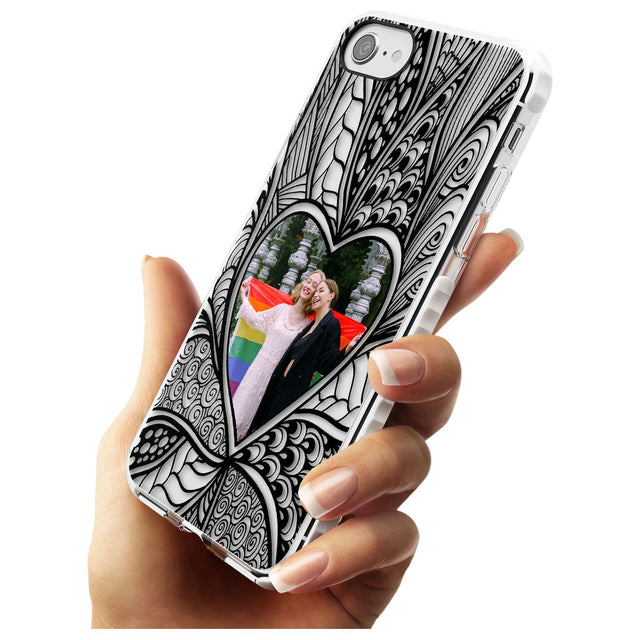 Personalised Henna Heart Photo Case Impact Phone Case for iPhone SE 8 7 Plus
