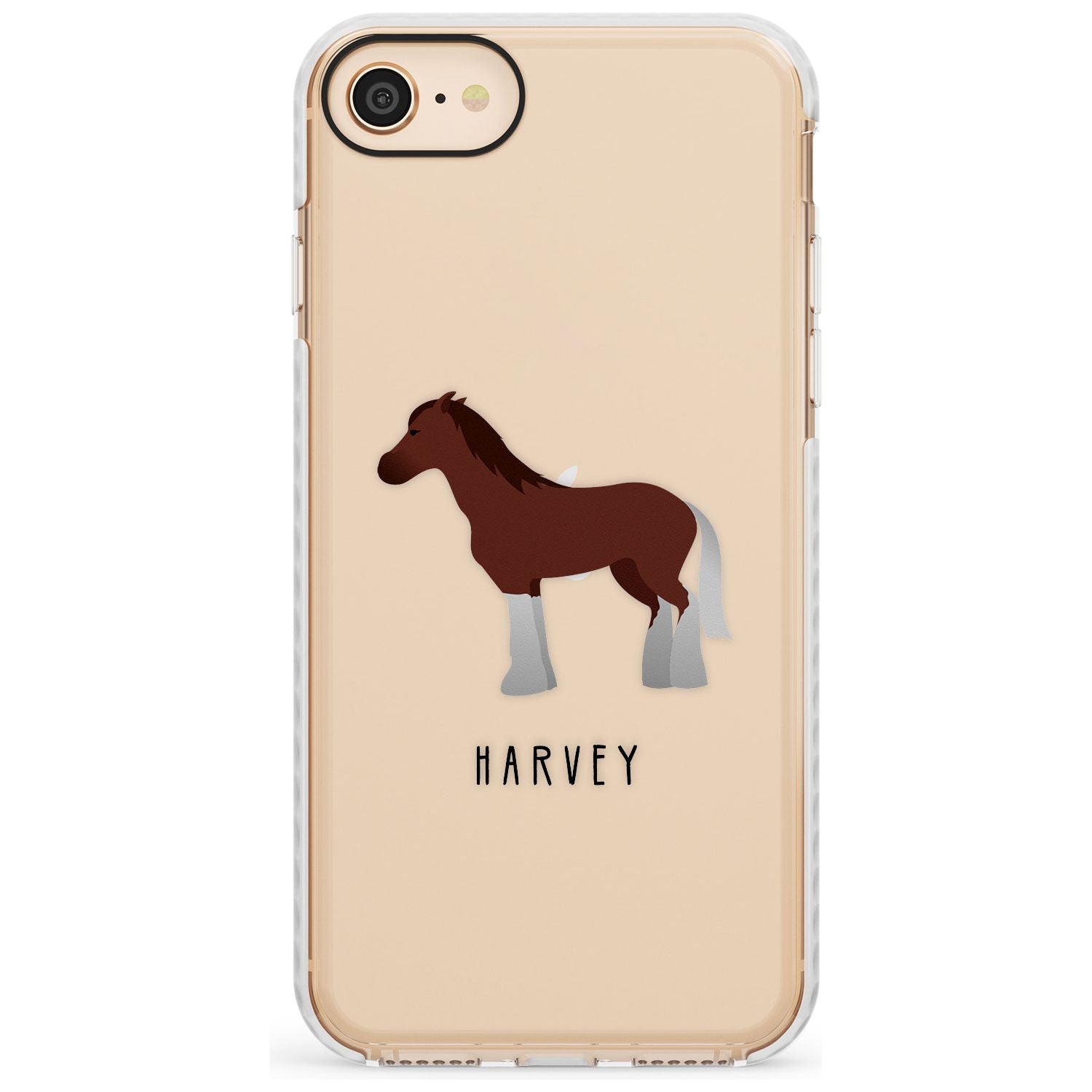 Personalised Brown Horse Impact Phone Case for iPhone SE 8 7 Plus