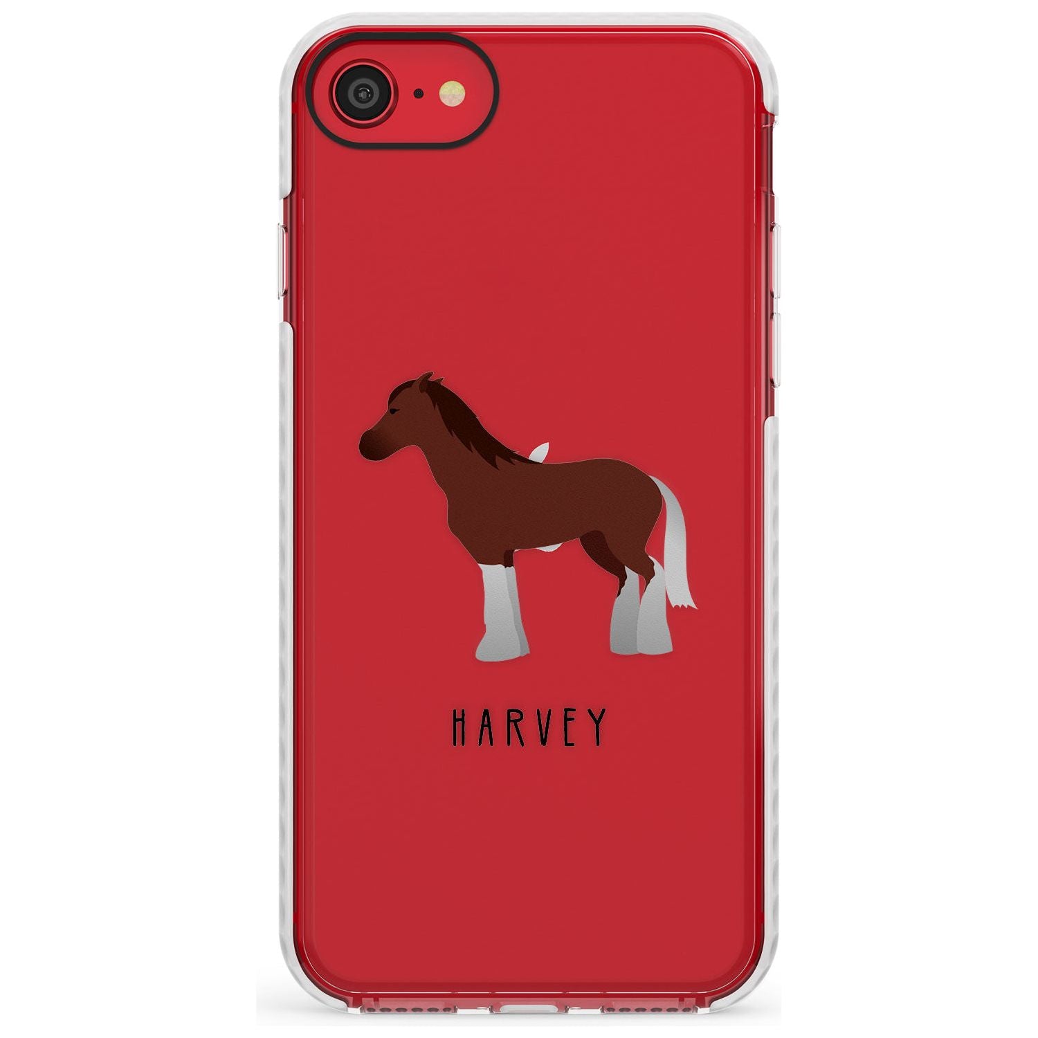 Personalised Brown Horse Impact Phone Case for iPhone SE 8 7 Plus