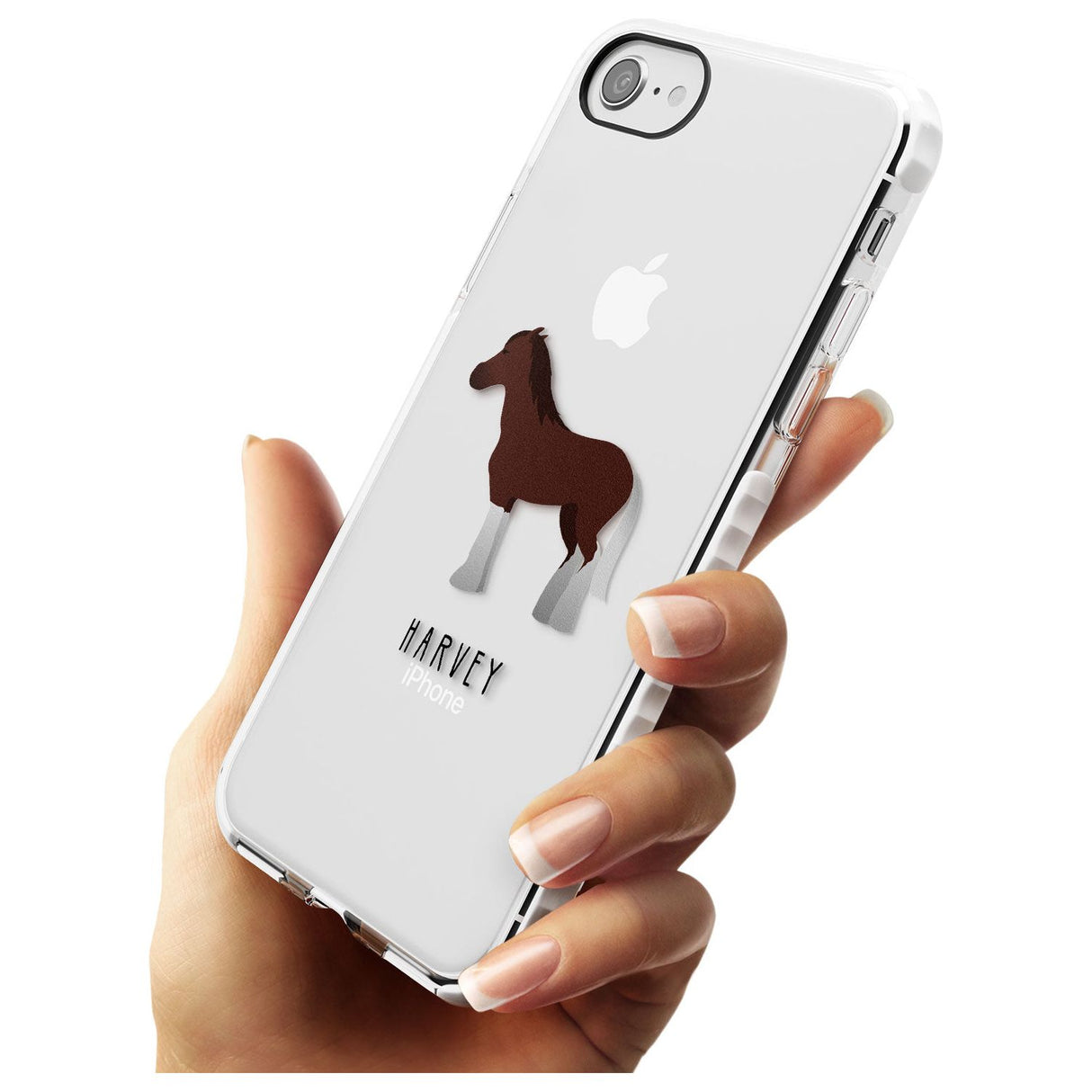 Personalised Brown Horse Impact Phone Case for iPhone SE 8 7 Plus