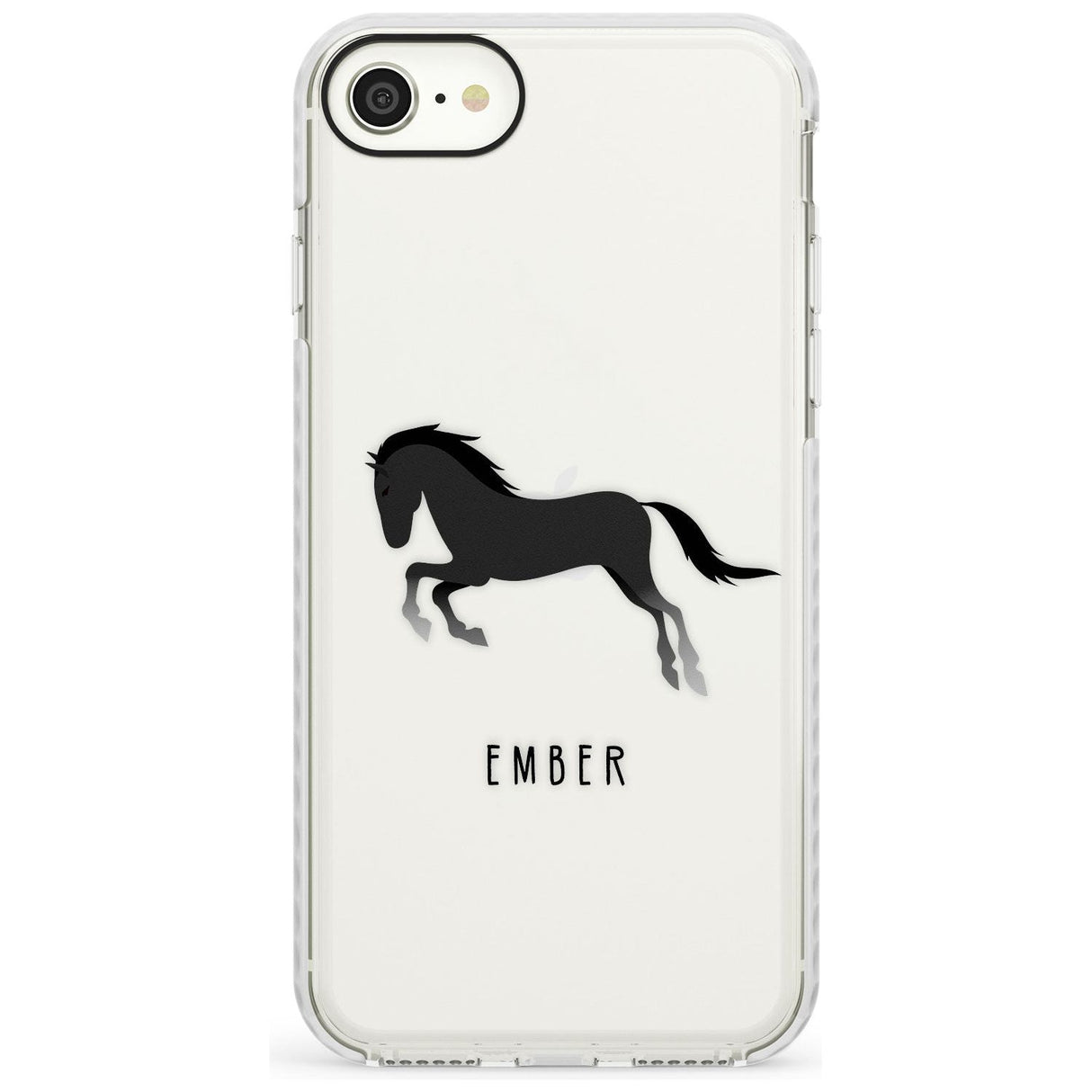 Personalised Black Horse Impact Phone Case for iPhone SE 8 7 Plus