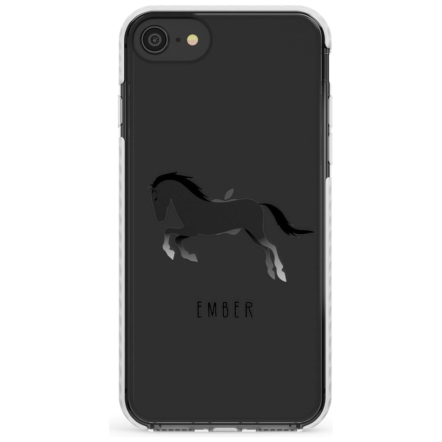 Personalised Black Horse Impact Phone Case for iPhone SE 8 7 Plus