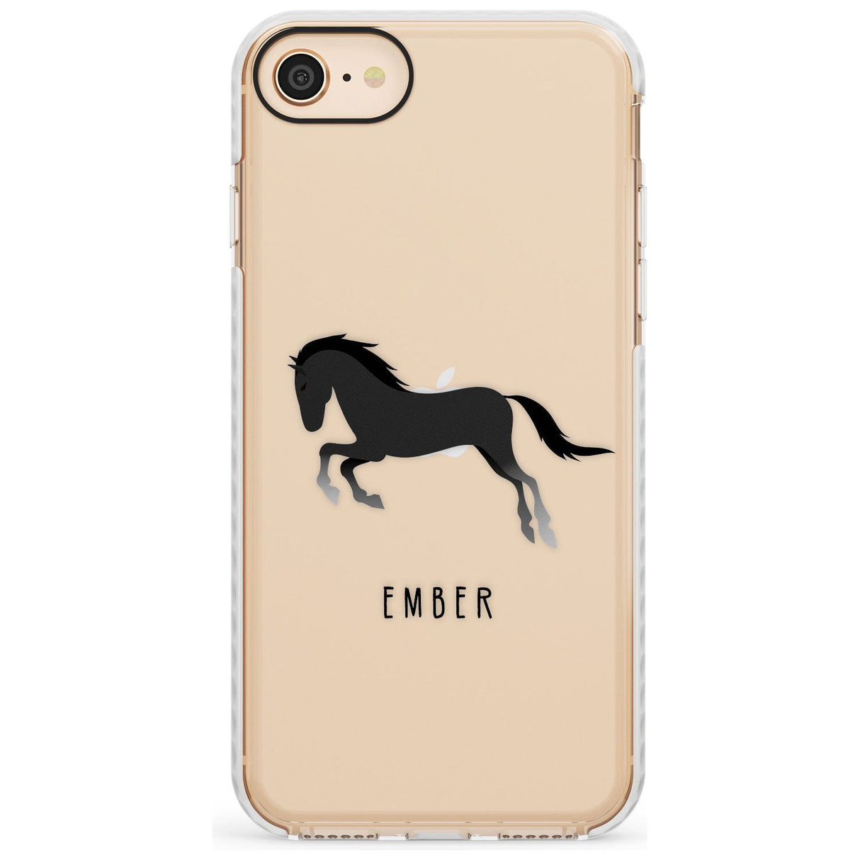 Personalised Black Horse Impact Phone Case for iPhone SE 8 7 Plus