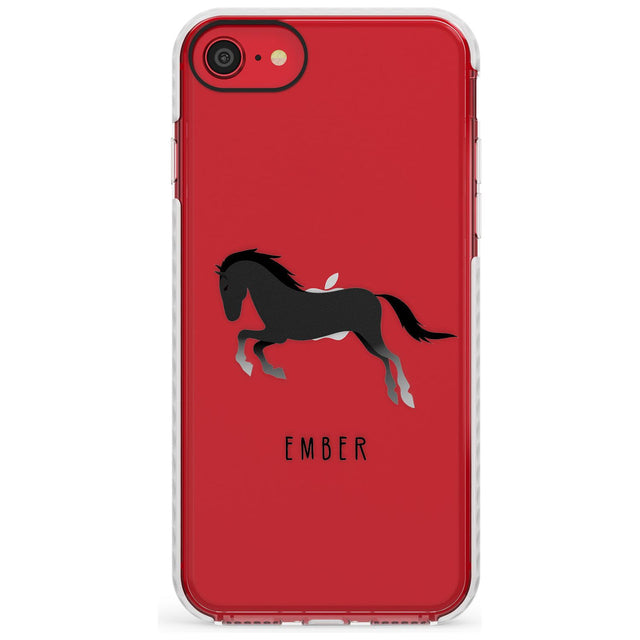 Personalised Black Horse Impact Phone Case for iPhone SE 8 7 Plus